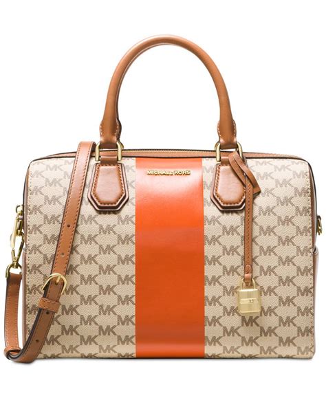 michael kors orange white stripe crossbody bag|michael kors white signature bag.